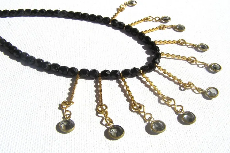 gold pendant necklaces for women -gold pendant necklaces for women -Black beaded necklace