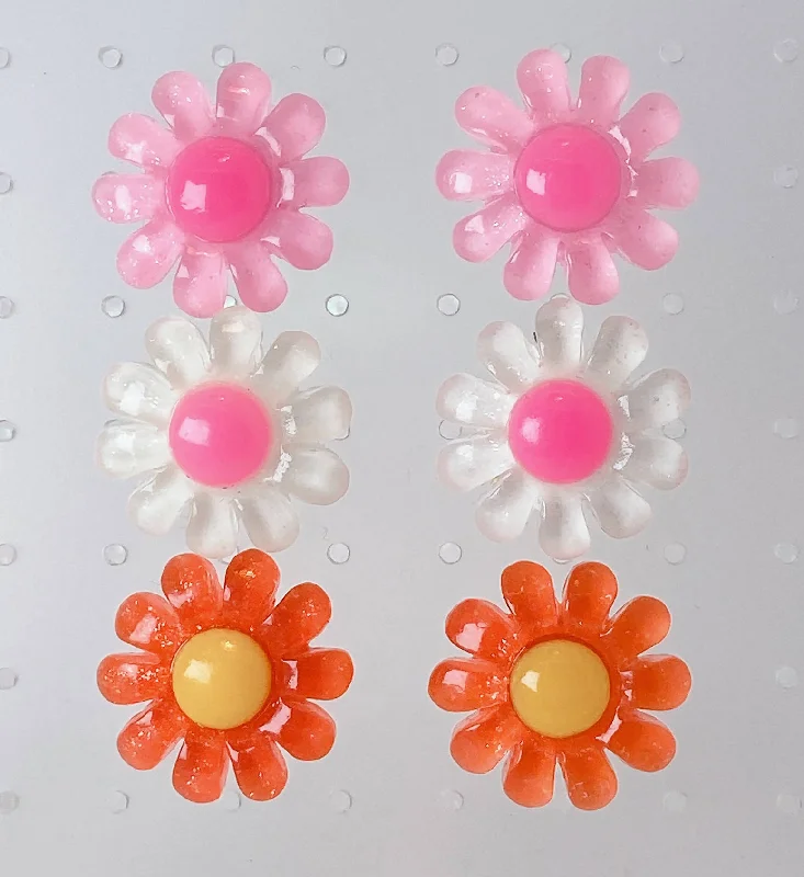 women’s birthstone earrings -women’s birthstone earrings -Instant Shipping! Flower Power Earrings (3 Colors)