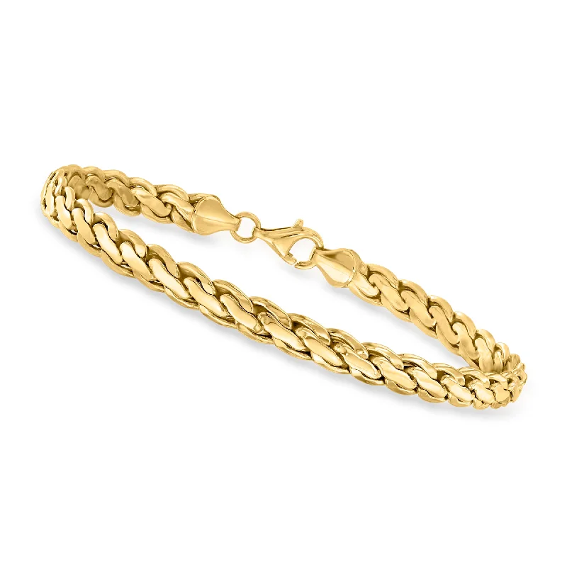 custom design bangles -custom design bangles -Canaria 10kt Yellow Gold Curved-Link Bracelet