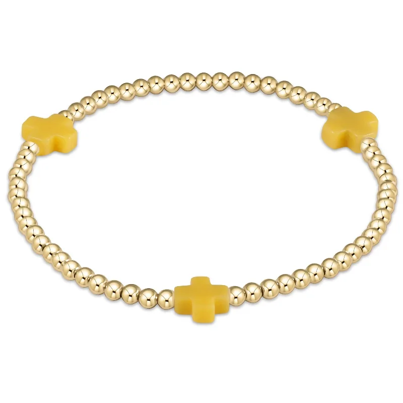 gold bangles for women -gold bangles for women -Enewton - Signature Cross Gold 3mm Bead Bracelet - Canary