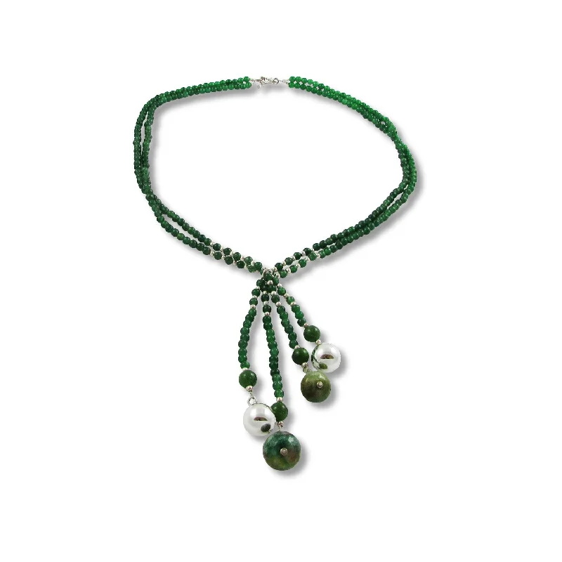 wedding gift necklaces for women -wedding gift necklaces for women -Malachite Lariat Necklace