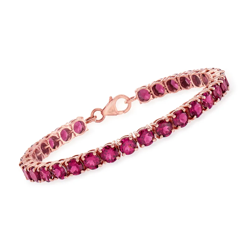 gemstone bracelets for women -gemstone bracelets for women -Ross-Simons Rhodolite Garnet Tennis Bracelet in 18kt Rose Gold Over Sterling