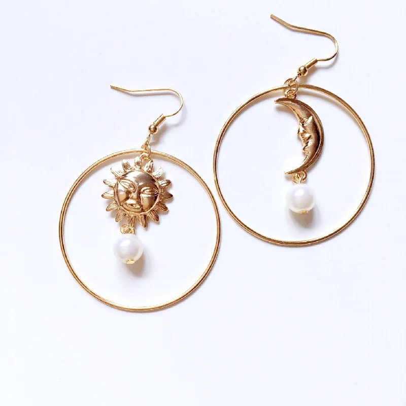 long earrings for women -long earrings for women -SUN MOON EARRINGS