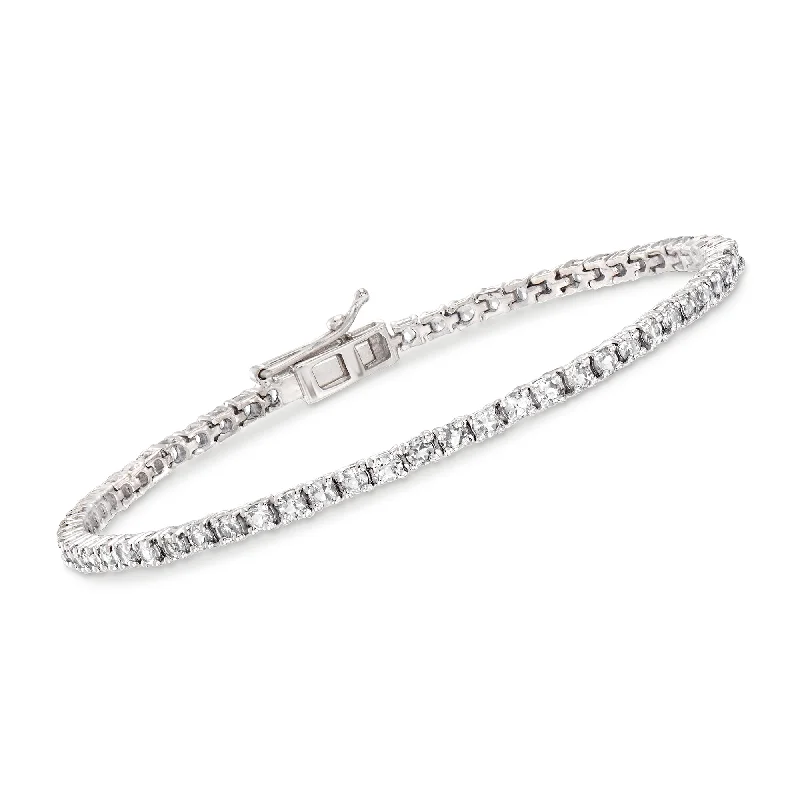 adjustable bangles for women -adjustable bangles for women -Ross-Simons White Topaz Tennis Bracelet in Sterling Silver