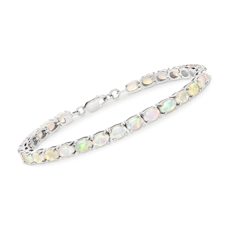 gold bangles for women -gold bangles for women -Ross-Simons Ethiopian Opal Tennis Bracelet in Sterling Silver