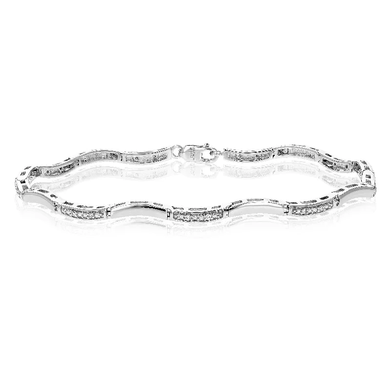 stylish cuff bracelets for women -stylish cuff bracelets for women -1/8 cttw Round Lab Grown Diamond Tennis Bracelet .925 Sterling Silver Channel Set