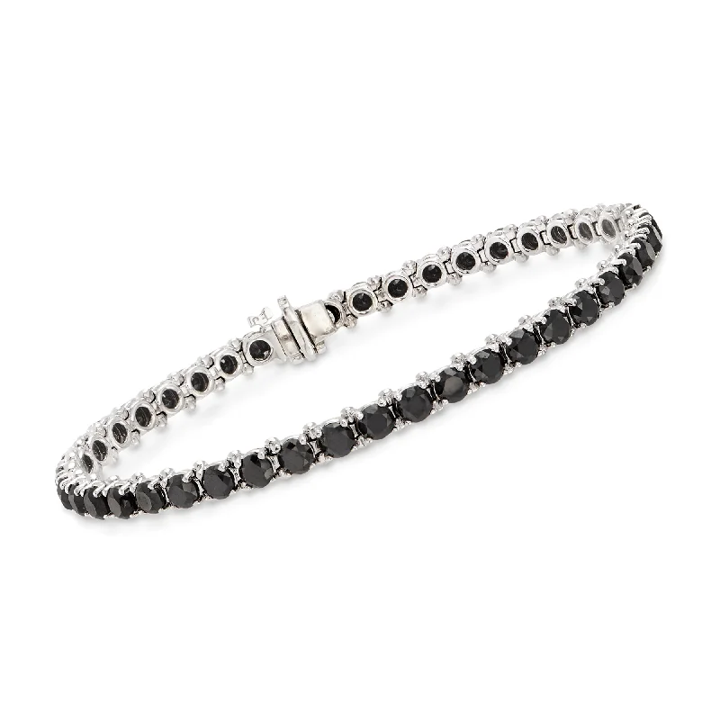 adjustable gold bracelets -adjustable gold bracelets -Ross-Simons Black Diamond Tennis Bracelet in 14kt White Gold