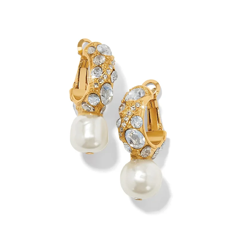 crystal earrings for women -crystal earrings for women -Trust Your Journey Pearl Hoop Earrings - JF0104