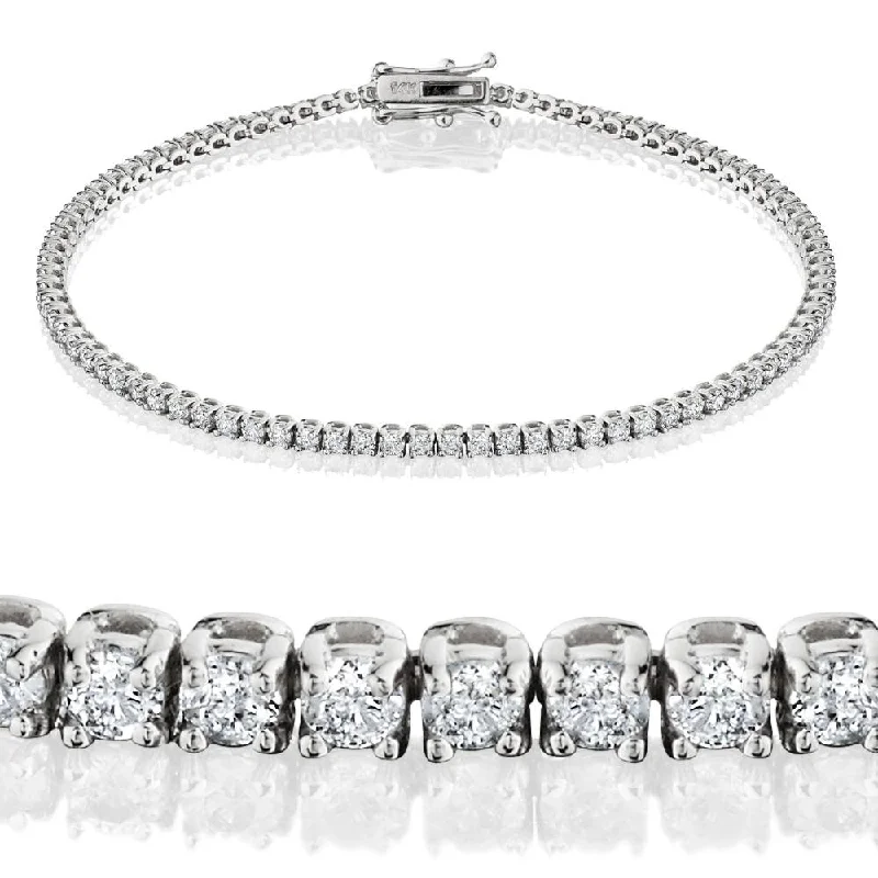 colorful bangles for women -colorful bangles for women -2ct TW Lab Grown Round Brilliant Cut Diamond Tennis Bracelet 14K White Gold 7"