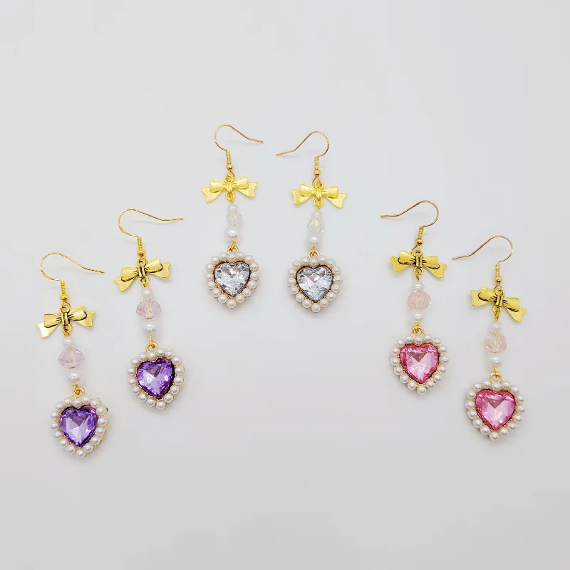 trendy stud earrings for women -trendy stud earrings for women -Hime Heart Earrings