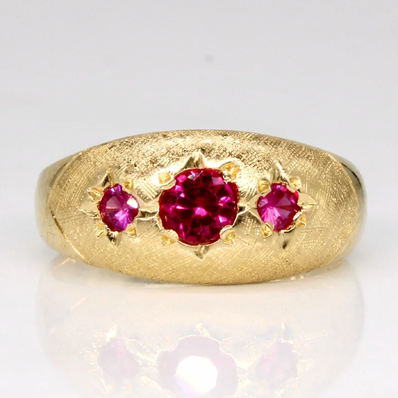 designer engagement rings for women -designer engagement rings for women -1965 Swedish Hallmarked 18k Starburst Set Synthetic Ruby Ring | 0.45ctw | SZ 6.5 |