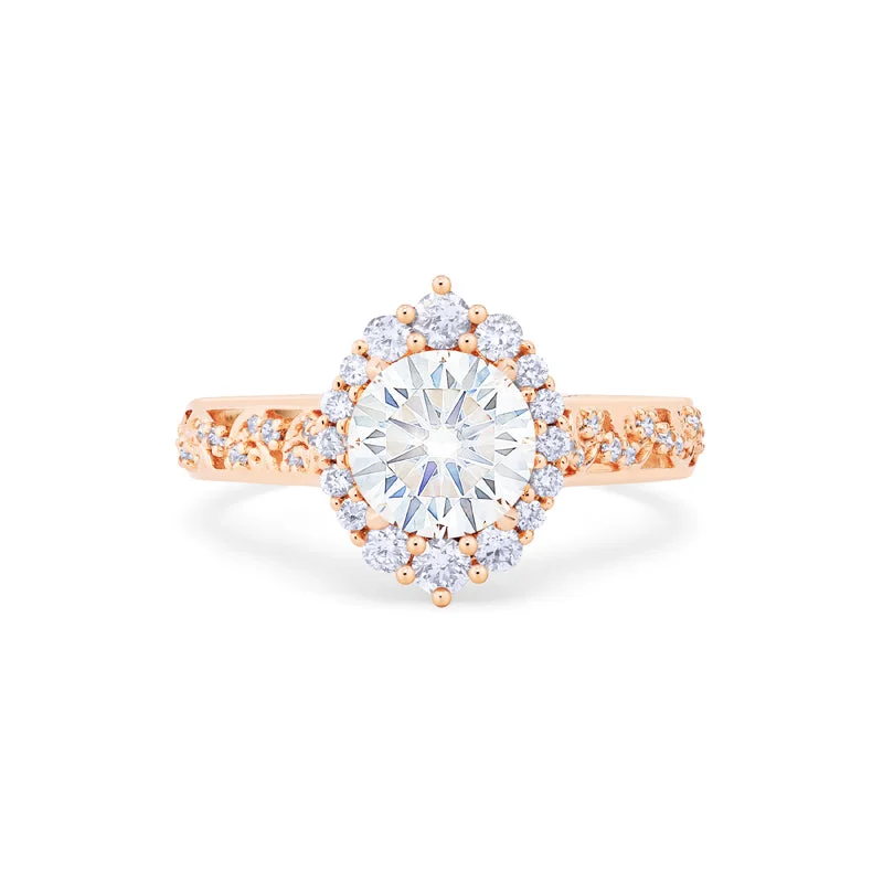 simple diamond engagement rings -simple diamond engagement rings -[Ophelia] Ready-to-Ship Rococo Opulence Engagement Ring in Diamond / Moissanite