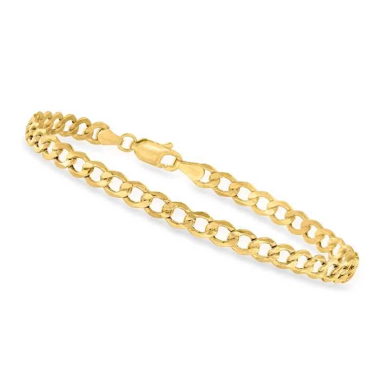 women’s tennis bracelets -women’s tennis bracelets -Canaria 4.3mm 10kt Yellow Gold Curb-Link Bracelet