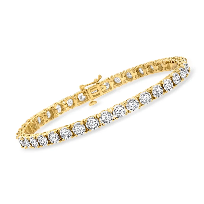 gemstone bangles for casual wear -gemstone bangles for casual wear -Ross-Simons Diamond Tennis Bracelet in 18kt Yellow Gold Over Sterling Silver