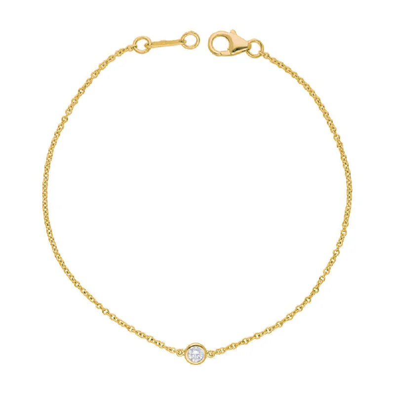 custom charm bangles for women -custom charm bangles for women -14K Yellow Gold 0.25cts. Diamond Bezel Bracelet