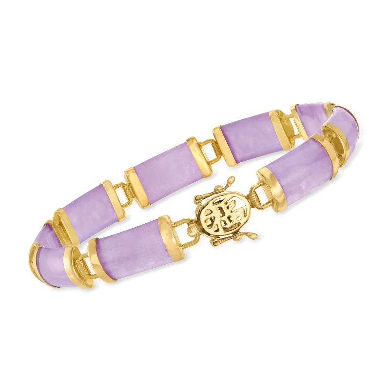 bangle bracelets for women -bangle bracelets for women -Ross-Simons Lavender Jade "Good Fortune" Bracelet in 18kt Gold Over Sterling