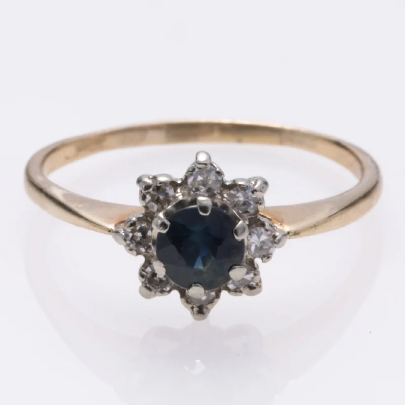 elegant rings for women -elegant rings for women -10k Yellow Gold Sapphire and Diamond Ring | 0.37ct, 0.136ctw | SZ 5.5