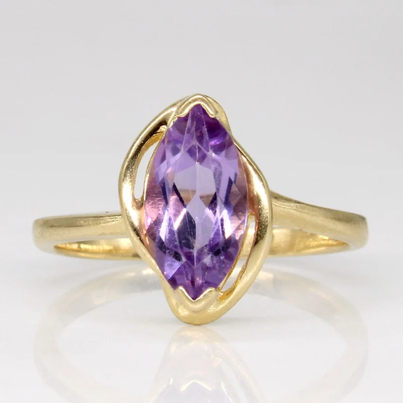 unique gold rings -unique gold rings -Amethyst Cocktail Ring | 1.50ct | SZ 8.75 |