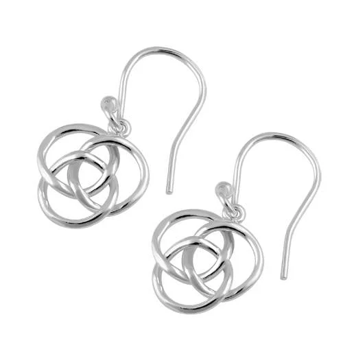 crystal earrings for women -crystal earrings for women -Sterling Silver Celtic Triquetra Hook Earrings