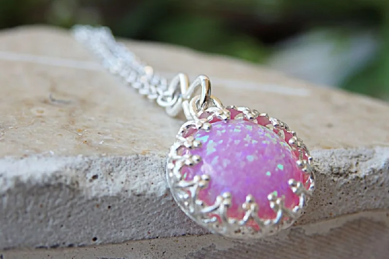 elegant pendant necklaces for women -elegant pendant necklaces for women -Pink necklace