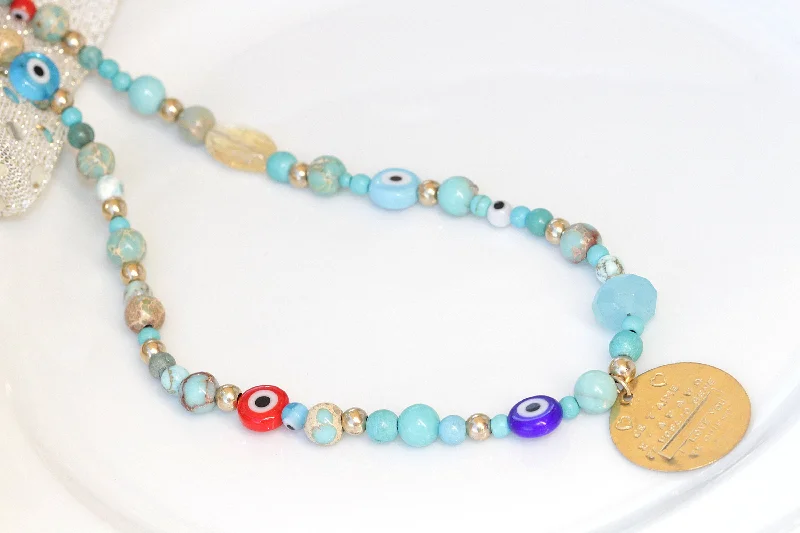 gold necklaces for women -gold necklaces for women -TURQUOISE NECKLACE