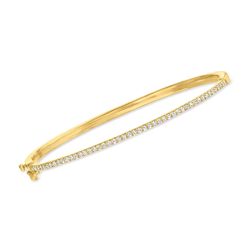 custom charm bangles for women -custom charm bangles for women -Ross-Simons Diamond Bangle Bracelet in 18kt Gold Over Sterling