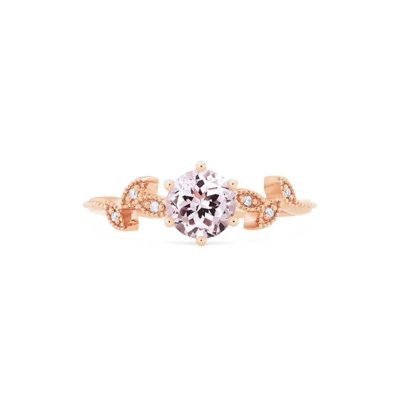 diamond engagement rings for women -diamond engagement rings for women -[Dahlia] Petite Floral Engagement Ring in Morganite