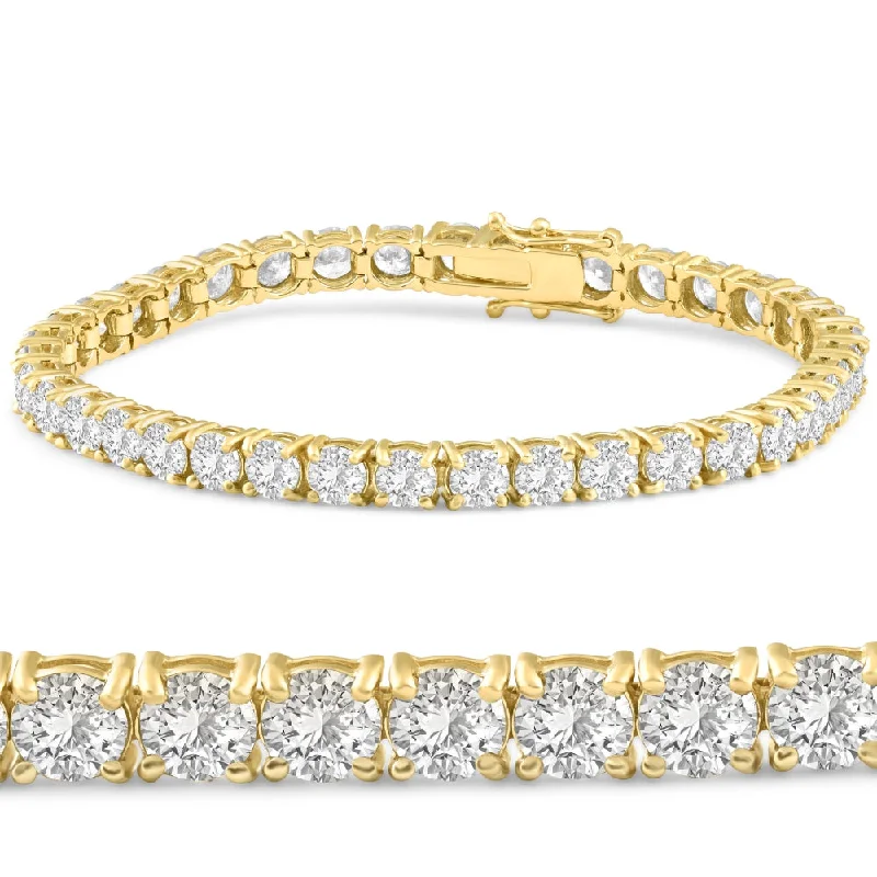 vintage bangles for women -vintage bangles for women -12 Ct. Round Cut Natural Diamond 18K Yellow Gold Round Cut Tennis Bracelet 7"