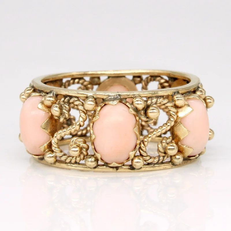 birthstone rings for women -birthstone rings for women -Coral Cocktail Ring | 4.20ctw | SZ 7.25 |