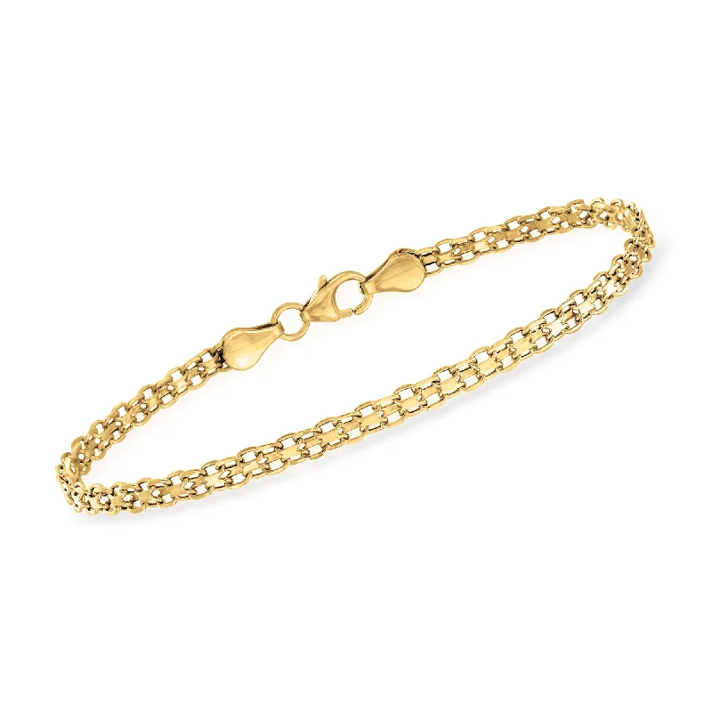 trendy bracelets for women -trendy bracelets for women -Ross-Simons Italian 14kt Yellow Gold Bismark-Link Bracelet