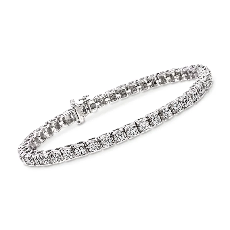 chic women’s bangles -chic women’s bangles -Ross-Simons Diamond Bracelet in Sterling Silver