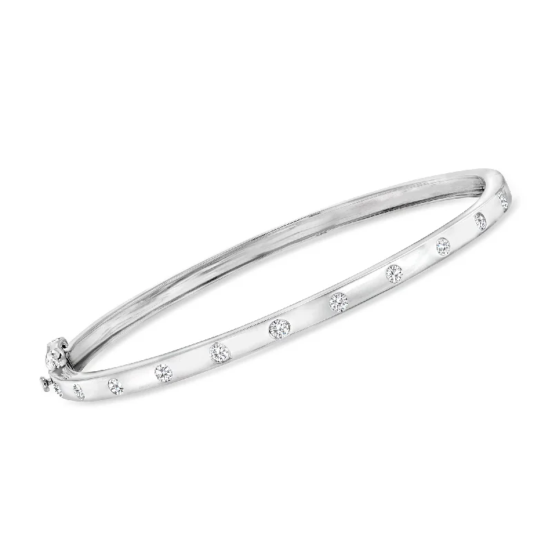 stylish stacking bracelets -stylish stacking bracelets -Ross-Simons Diamond Bangle Bracelet in Sterling Silver