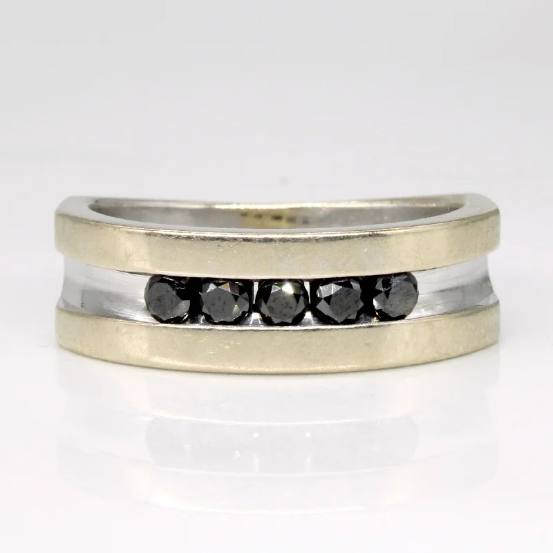 silver stackable rings -silver stackable rings -'Effy' Black Diamond Ring | 0.33ctw | SZ 9.25 |