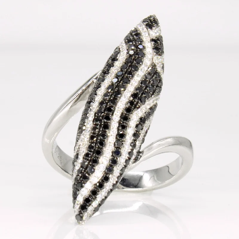 luxury bridal rings -luxury bridal rings -Pave Set Black & White Diamond Ring | 0.70ctw, 0.56ctw | SZ 6.75 |