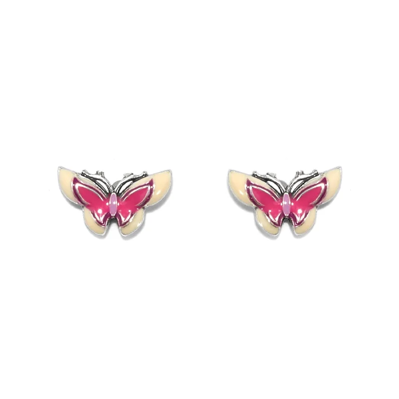 silver hoop earrings for women -silver hoop earrings for women -Kyoto In Bloom Butterfly Post Earrings - JA9962