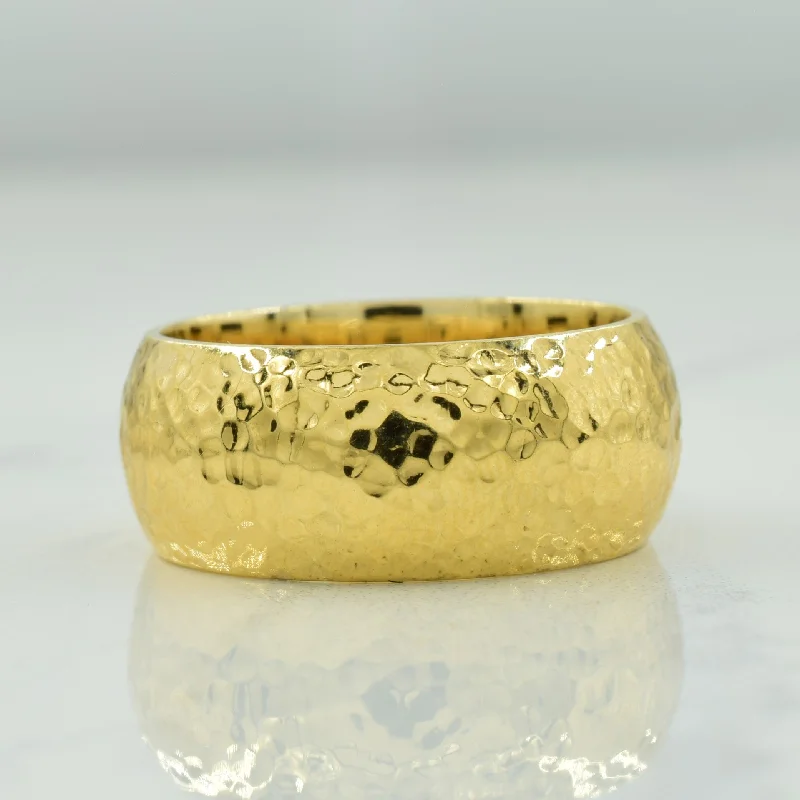 women’s fashion rings with crystals -women’s fashion rings with crystals -14k Yellow Gold Textured Cigar Band | SZ 10.5 |