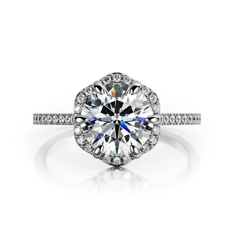 luxury gemstone engagement rings -luxury gemstone engagement rings -Gaisma Decorative Halo Natural Round Cut Diamond Engagement Ring