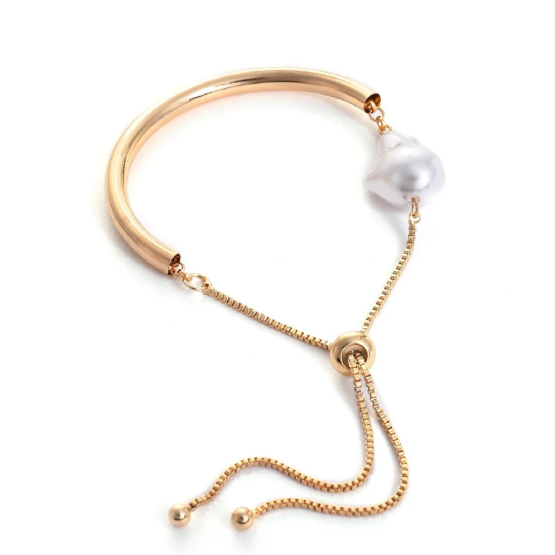 luxury bangle sets for women -luxury bangle sets for women -Women Gold-toned  White Brass Pearls Gold-plated Armlet Bracelet