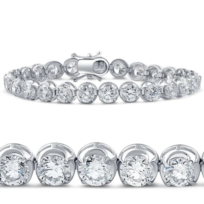 chic gemstone bangles -chic gemstone bangles -14.55Ct TW Round-Cut Diamond Tennis Bracelet 7" 18k White Gold Lab Grown