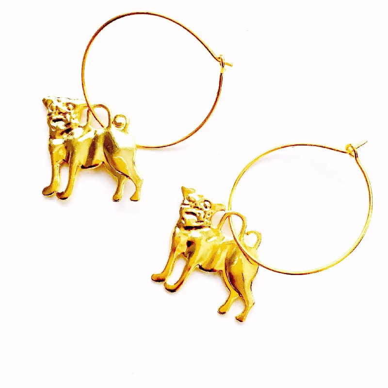 bold earrings for women -bold earrings for women -PUPPY HOOP EARRINGS