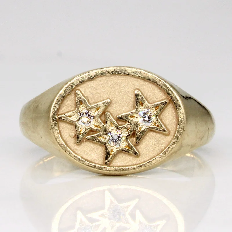 rose gold rings for women -rose gold rings for women -Diamond Star Ring | 0.06ctw | SZ 5.25 |