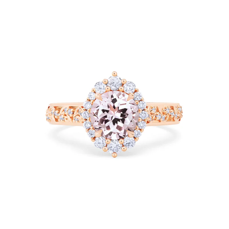 heart-shaped engagement rings -heart-shaped engagement rings -[Ophelia] Rococo Opulence Engagement Ring in Morganite