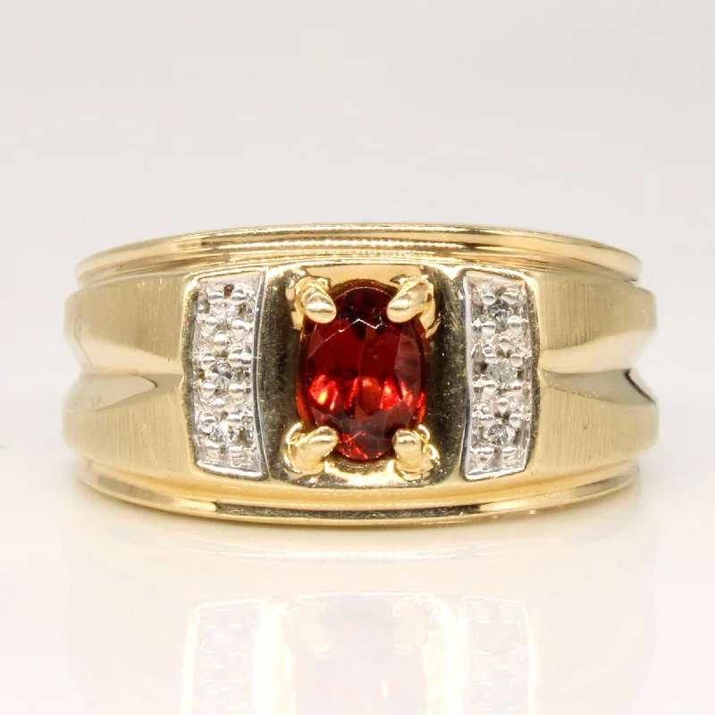 luxury gold rings -luxury gold rings -Garnet & Diamond Cocktail Ring | 0.50ct, 0.02ctw | SZ 11.25 |