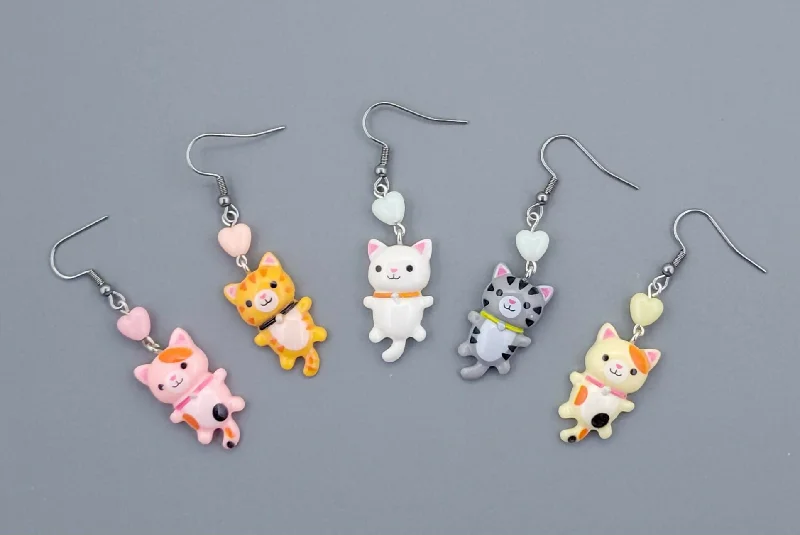 trendy statement earrings for women -trendy statement earrings for women -Barnyard Pals: Cat Earrings