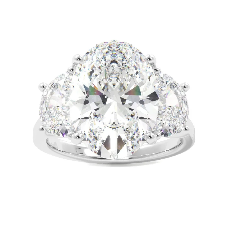 unique engagement rings for women -unique engagement rings for women -6 Carat Oval 3 Stone Moissanite Engagement Ring