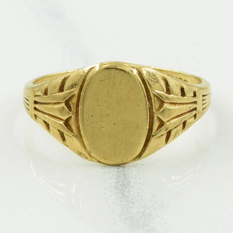 luxury bridal rings -luxury bridal rings -10k Yellow Gold Signet Ring | SZ 3.75 |