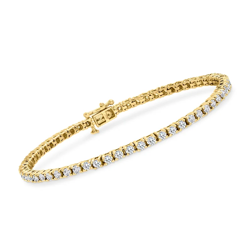 handmade charm bangles -handmade charm bangles -Ross-Simons Diamond Tennis Bracelet in 14kt Yellow Gold