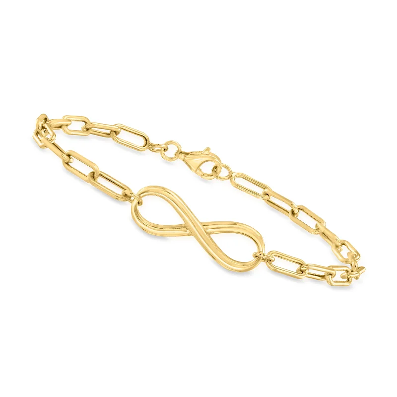 elegant bangles for women -elegant bangles for women -Canaria 10kt Yellow Gold Infinity Symbol Paper Clip Link Bracelet