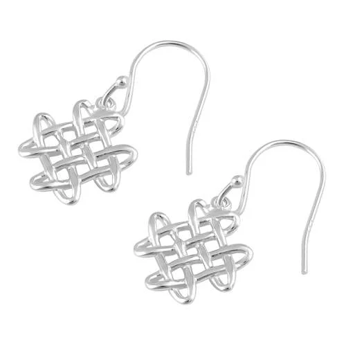 chic earrings for women -chic earrings for women -Sterling Silver Celtic Knot Hook Earrings