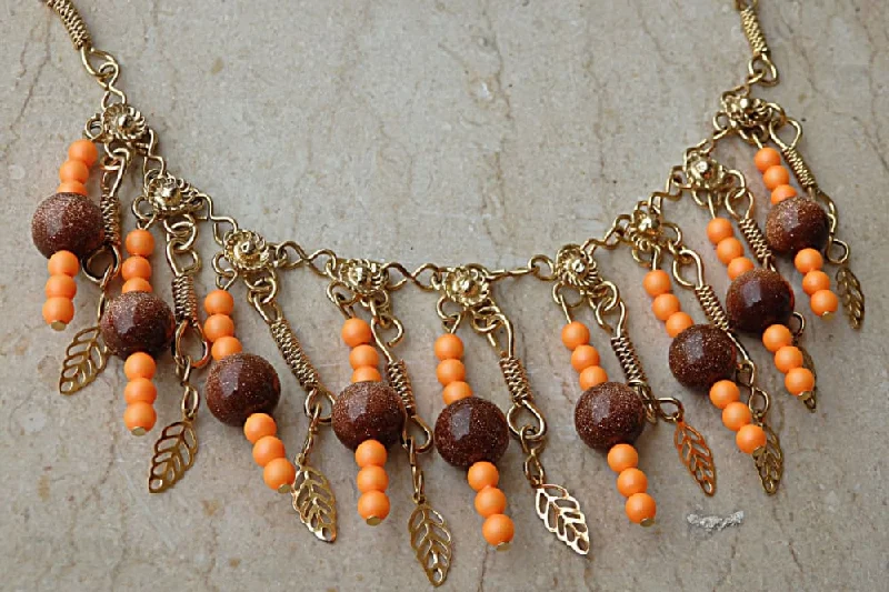 lucky charm necklaces for women -lucky charm necklaces for women -Orange Brown Necklace